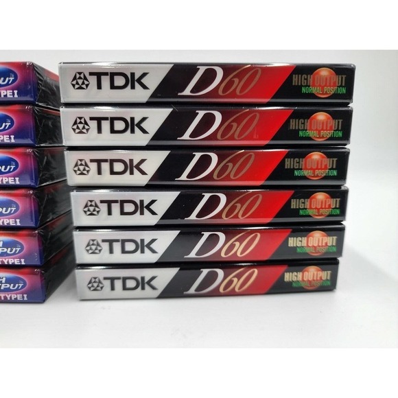 TDK D60 High Output Type 1 Slimline Eco & Regular Cassette Tapes Lot 12 New - Picture 2 of 9